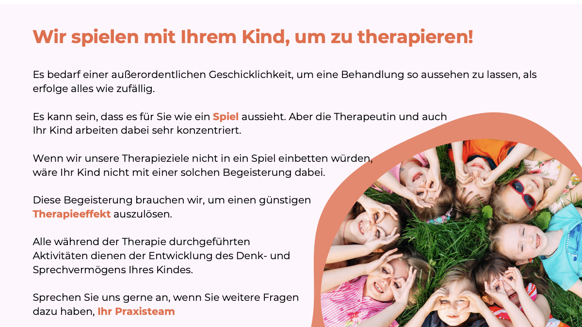 Wir spielen mit Ihrem Kind, um zu therapieren