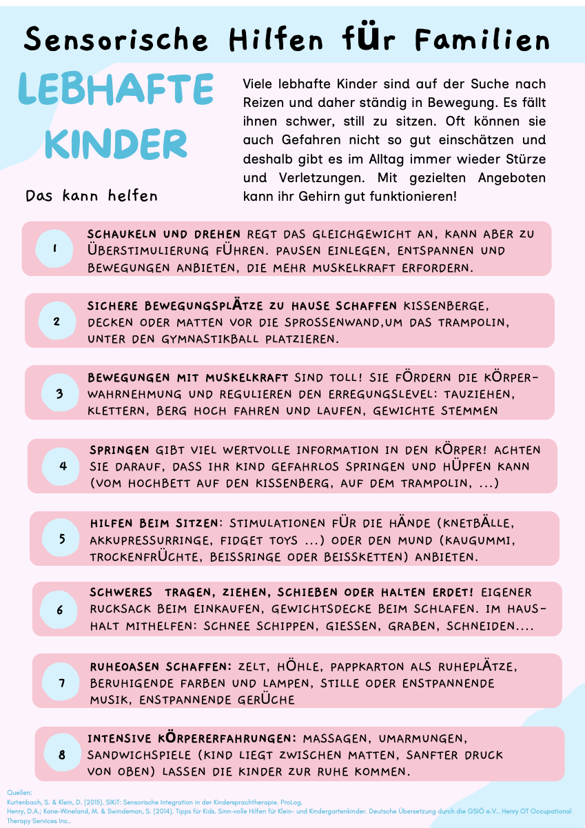 Sensorische Hilfen für lebhafte Kinder